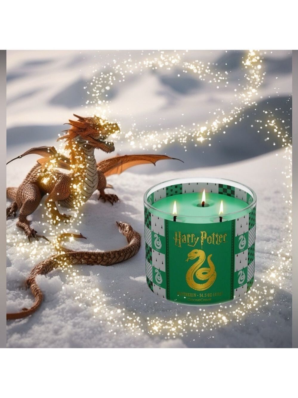 Harry Potter Slytherin 3-Wick Candle by Goose Creek 14.5 oz NEW - Picture 3 of 15